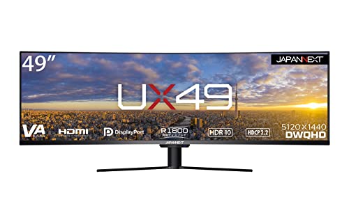 JAPANNEXT 5120x1440 JN-IPS49DWQHDR 新品 JAPANNEXT 49インチ曲面IPSパネル Dual WQHD(5120x1440)解像度 超